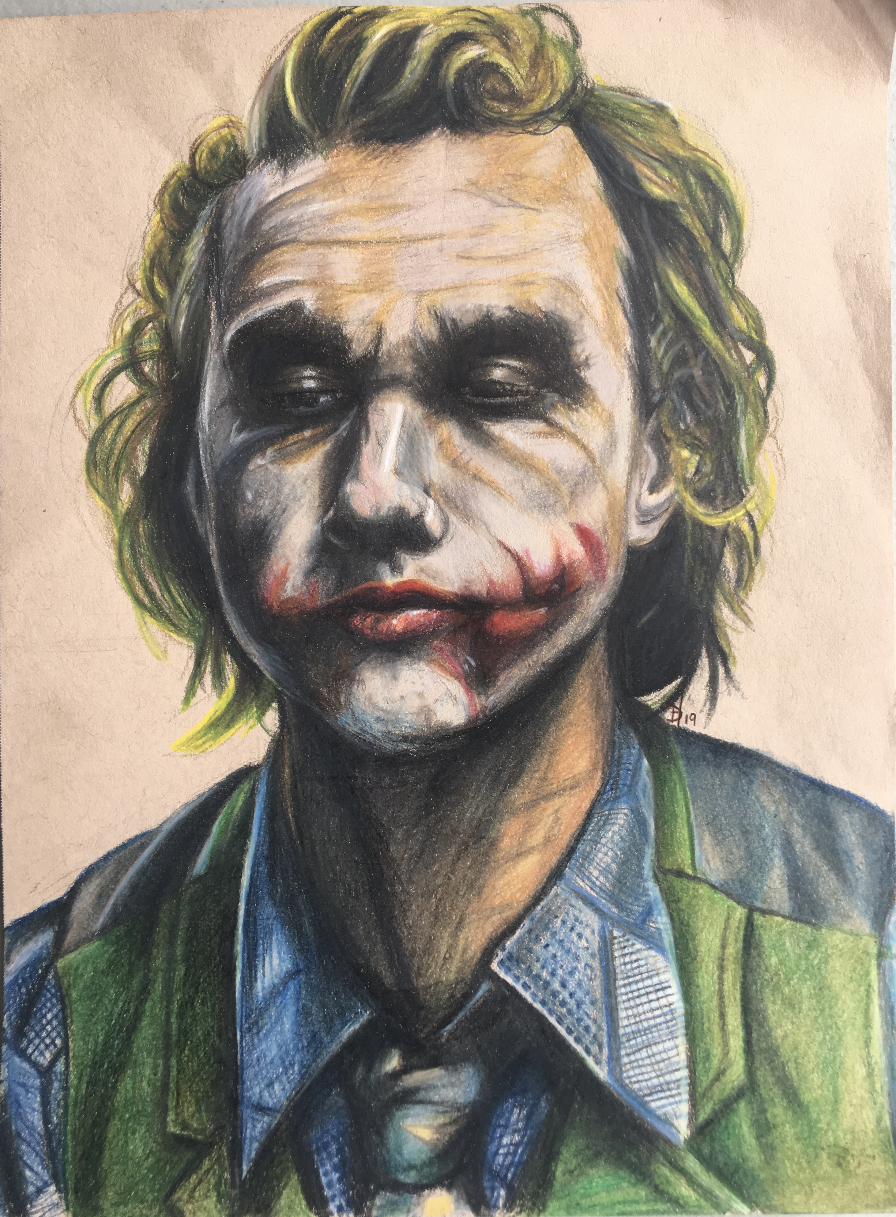 Why So Serious — Colored Pencil on Toned Paper